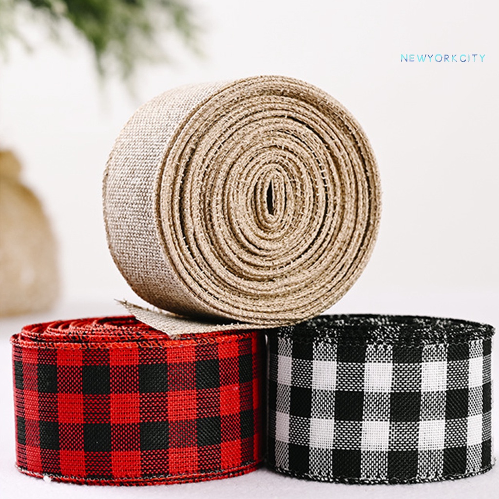 Cuộn dây ruy băng 2m in họa tiết kẻ sọc trang trí tiệc cưới/giáng sinh