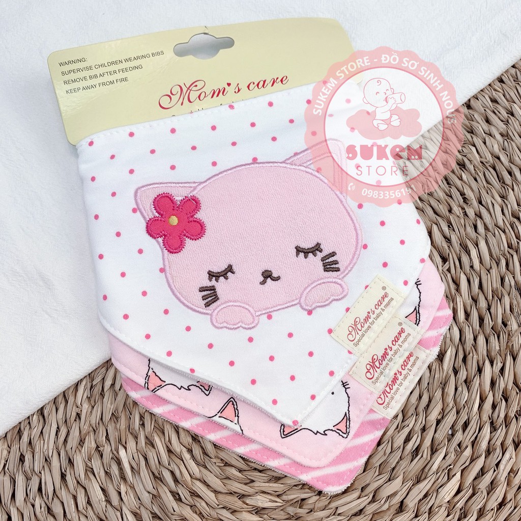 Set 3 Yếm Tam Giác Momcare Khuy Bấm Cho Bé sk7