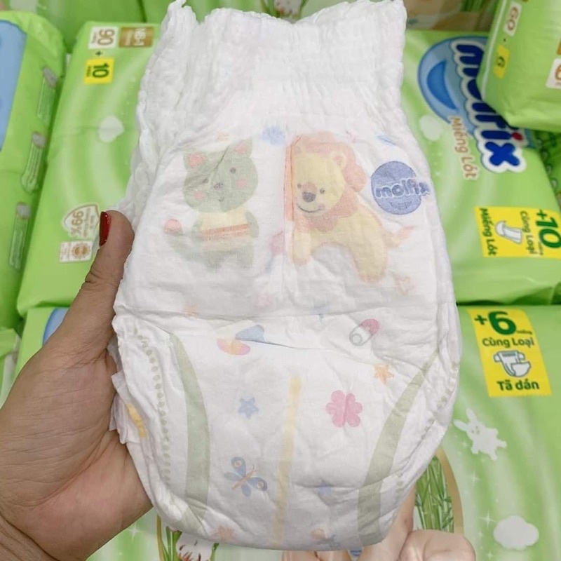 Tã/bỉm Molfix thiên nhiên quần M76 L68 Xl62 miếng