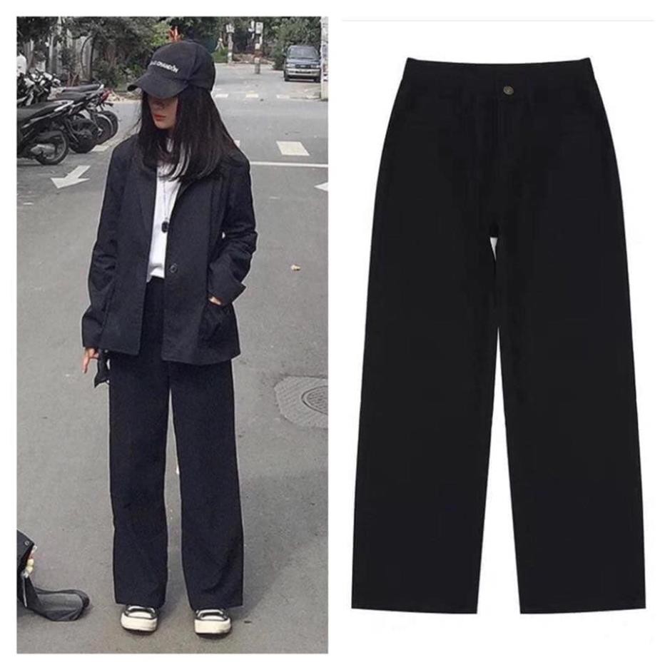 Quần Ống Sớ Cạp Khuy,Culottes suông ống rộng cạp cao ĐEN | TRẮNG | BE SIÊU HOT | BigBuy360 - bigbuy360.vn