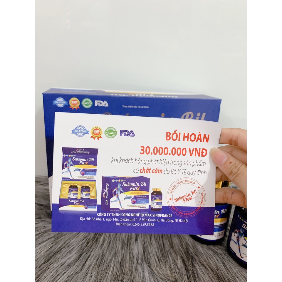 Viên Uống Sụn Vi Cá Mập Sukumin Bil- Flex Care Glucosamin - Giảm đau nhức xương khớp, Tăng Cường Dịch Khớp