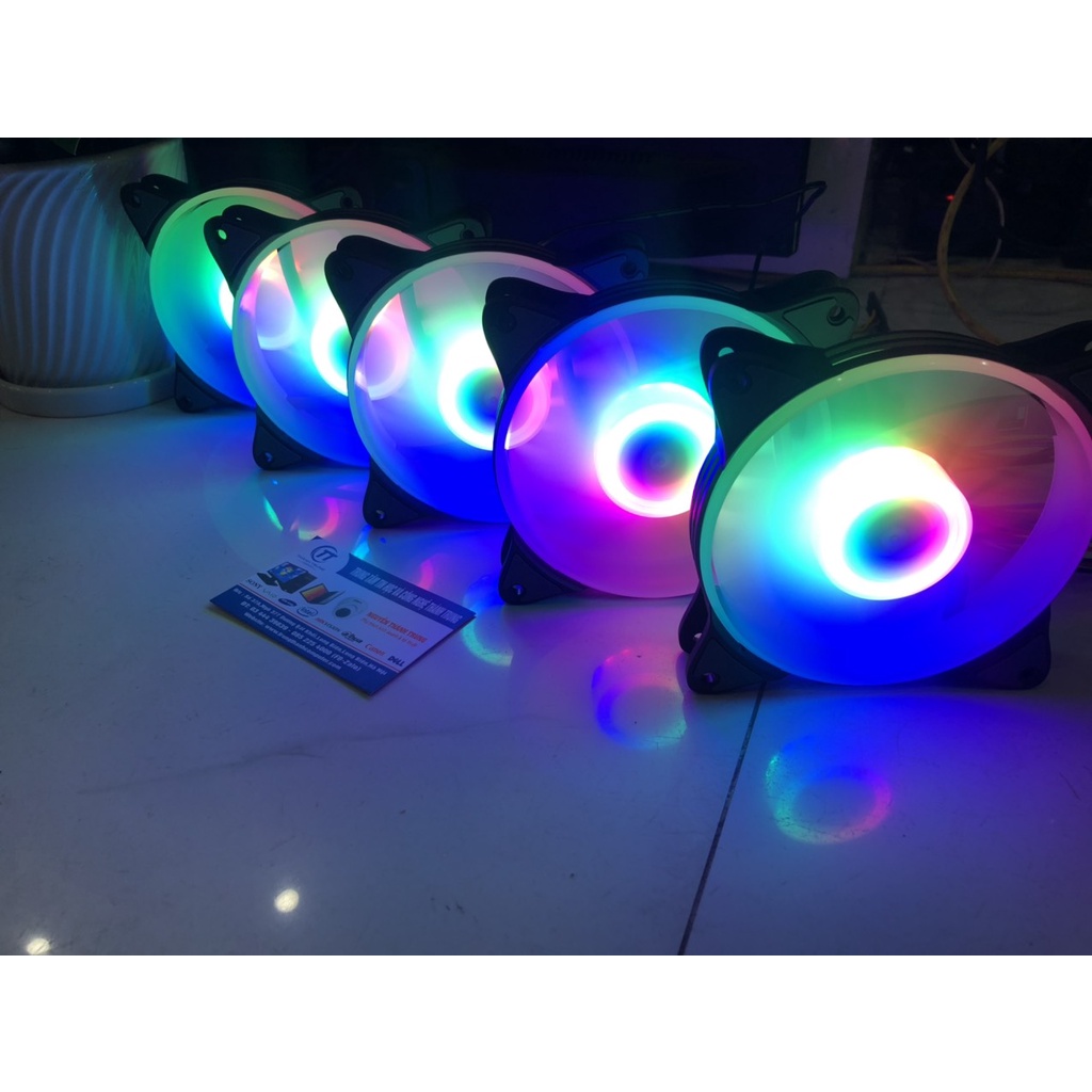 Quạt tản nhiệt Fan Led COOLMOON X1 RGB LED TÂM (Không cần Hub)