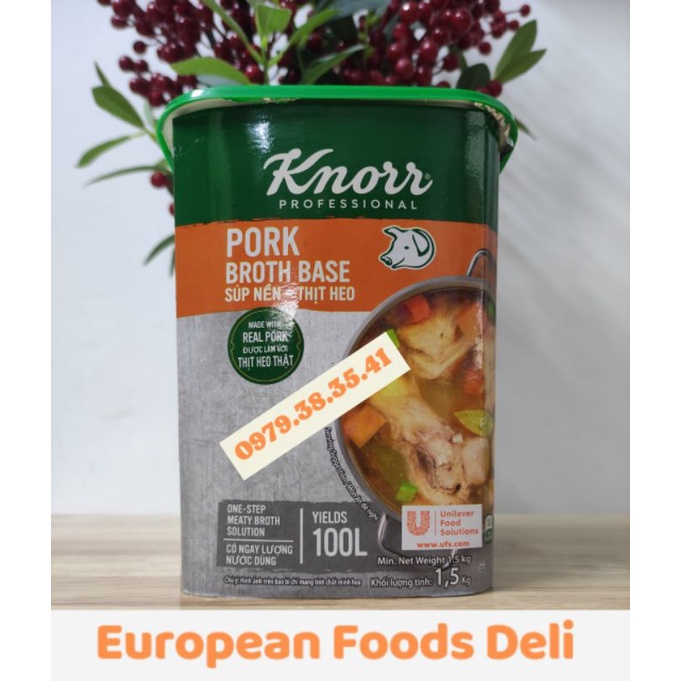 Gia Vị Súp Nền Thịt Bò Knorr Unilever Beef Broth Base hộp 1.5KG