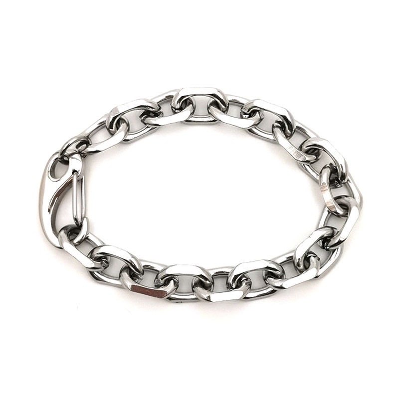 Vòng tay nam thép không gỉ mắt xích unisex lắc tay nam thép titan phong cách hip hop
