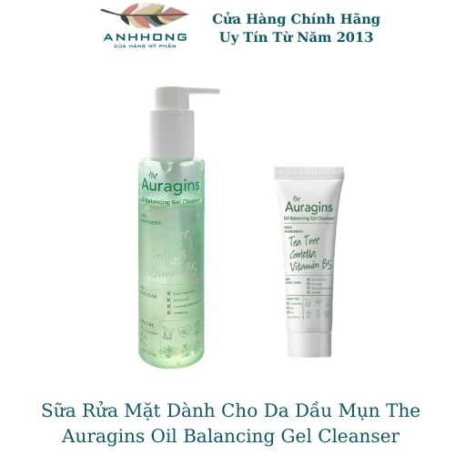 Sữa Rửa Mặt Dành Cho Da Dầu Mụn The Auragins Oil Balancing Gel Cleanser