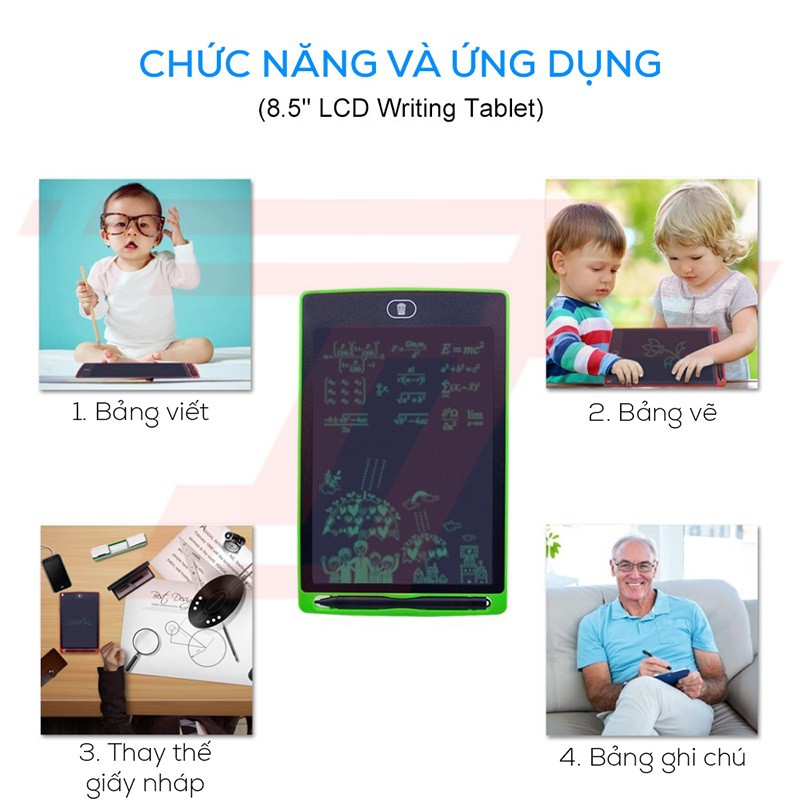 Bảng tự xóa đơn màu 8.5 inch (Bảng vẽ tự xóa LCD)