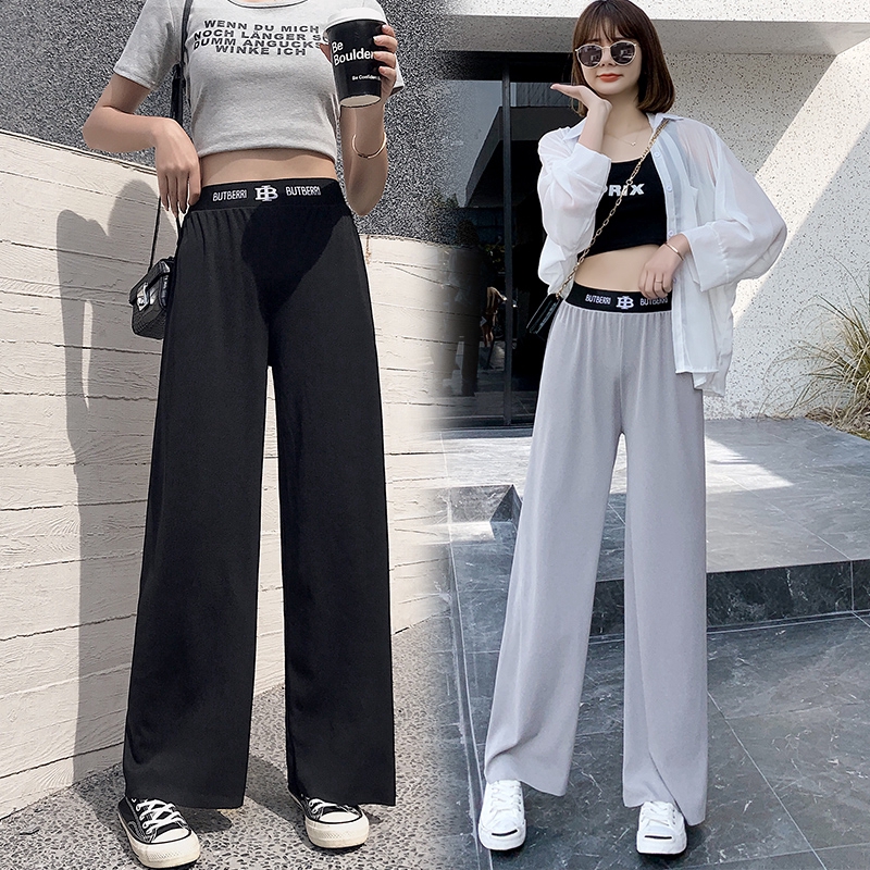 SUXI Quần ống rộng lưng cao phong cách mùa hè cho nữ