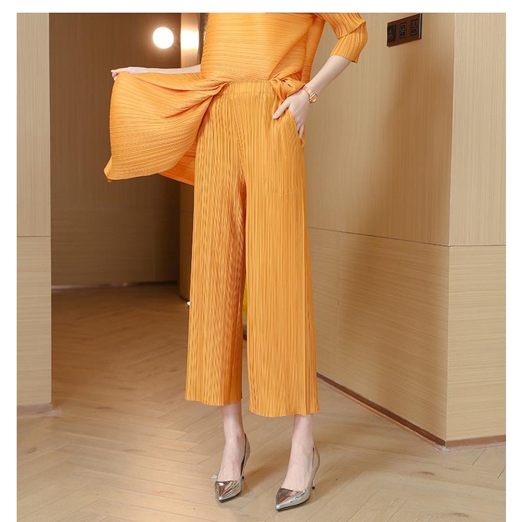 Bộ Trang Phục Hai Mảnh Gồm Áo Và Quần Xếp Ly Phong Cách retro Thời Trang Mùa Thu Dành Cho Phụ Nữ Trung Niên 2021