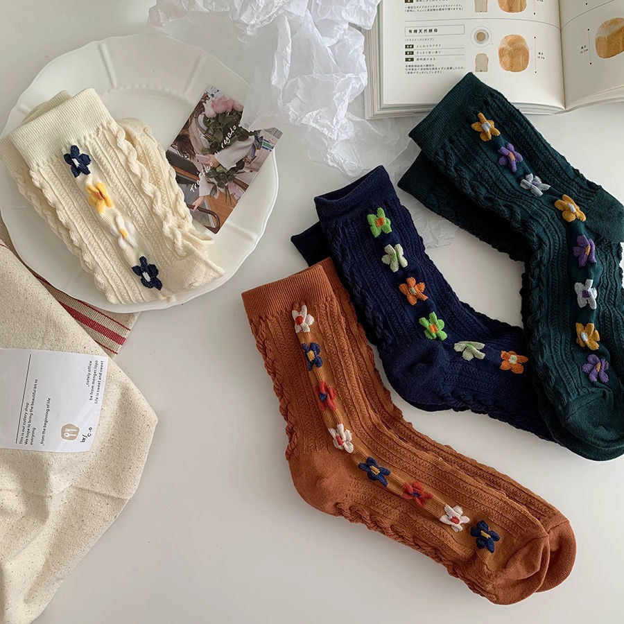 Vớ / tất cổ cao họa tiết in nổi - UniLabel