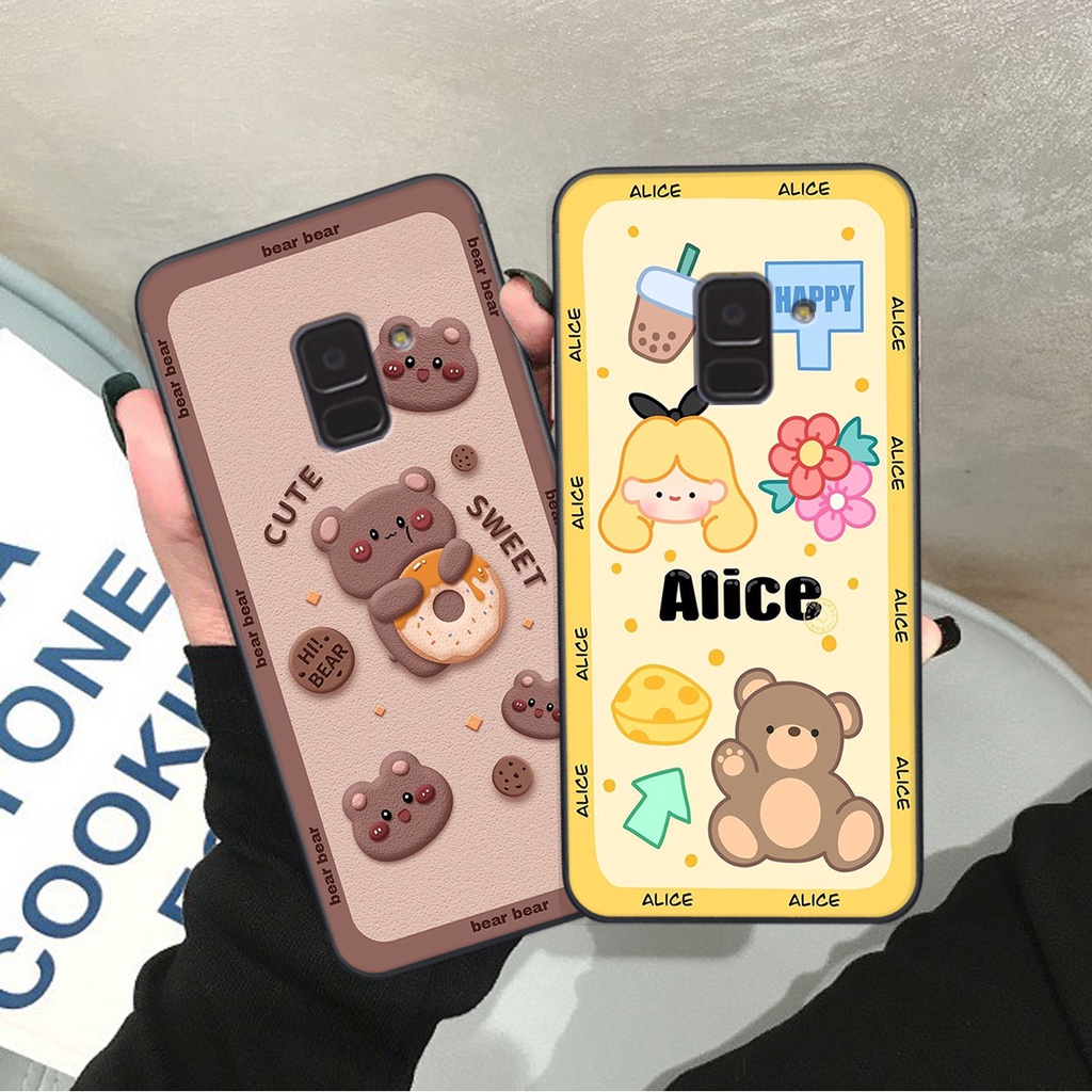 Ốp lưng Samsung Galaxy A5 2018 / A6 2018 / A8 / A8 PLUS in hình Gấu nâu - hồng, Gấu Be@rick  cực CUTE, DỄ THƯƠNG
