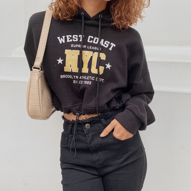 Áo nỉ hoodie croptop | BigBuy360 - bigbuy360.vn