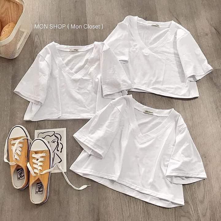 Áo crotop cổ tim FROM RỘNG thời trang cho bạn nữ