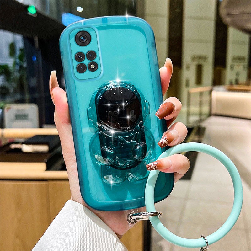 Ốp Điện Thoại Silicon Hình Phi Hành Gia Có Dây Đeo Cho Xiaomi Redmi Note 11 11S Pro 4G 5G