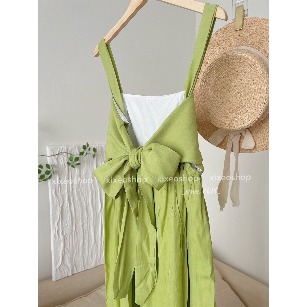 Váy 2 dây đầm maxi trắng nữ thắt nơ lưng váy dài đi biển xixeoshop - V31 | BigBuy360 - bigbuy360.vn