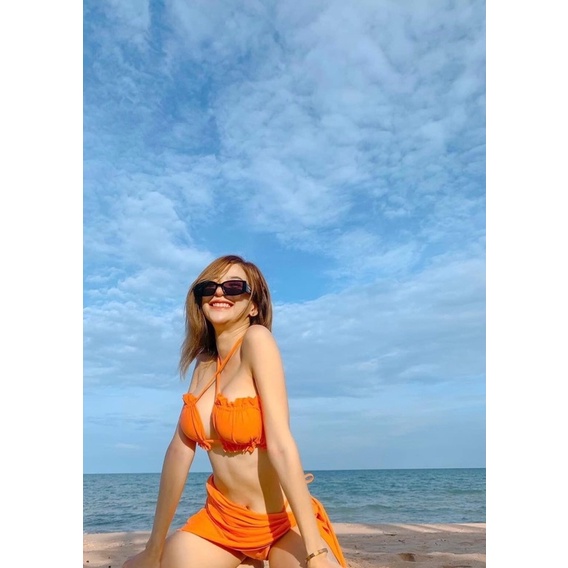 Bikini 3 mảnh cam sexy kèm quây ( Hàng có sẵn )