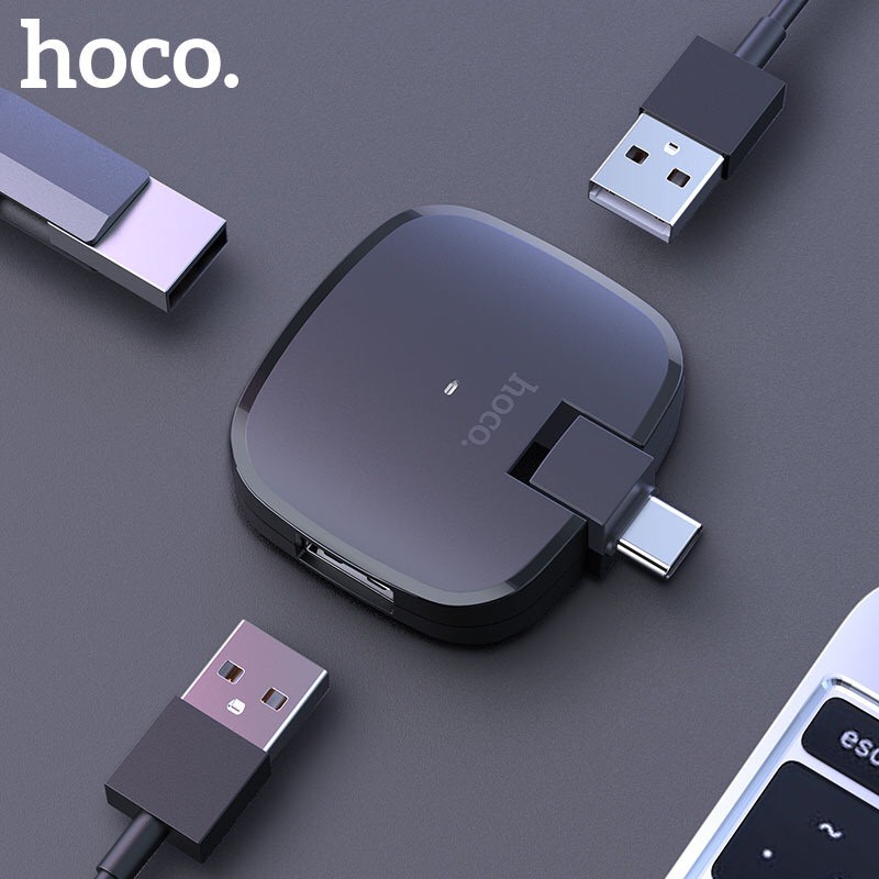 Bộ Chia Chân Cắm Type C Sang 3 Cổng USB - Hoco HB11 - Chính Hãng