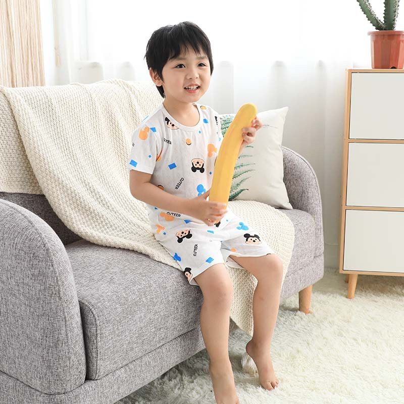 Bộ Đồ Ngắn Tay Cotton Lưới Điều Hòa Cho Bé size 73-130(1-7 tuổi), Đồ Bộ Ngắn Tay Mùa Hè