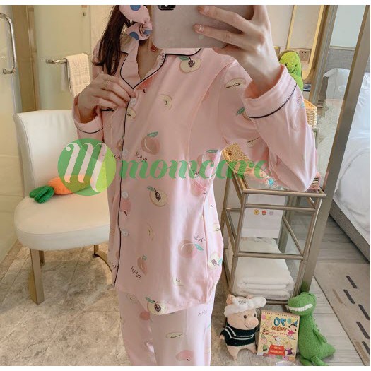 Pijama bầu ĐÀO HỒNG - Đồ bộ sau sinh và cho con bú ti ẢNH THẬT Quần áo ngủ thời trang mặc nhà cho mẹ đẹp giá rẻ Bigsize