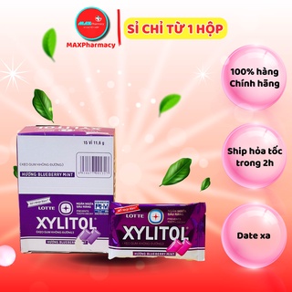  LỐC 10 GÓI Kẹo Gum Không Đường XYLITOL Tím  kẹo cao su  Ngừa sâu răng và Thơm miệng Gói 11,6g - Maxpharmacy 