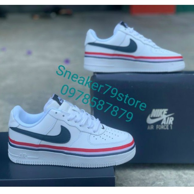 Giày Nike Air Force 1'07 White/Black/Rel Men's/Women's [Authentic - Chính Hãng - FullBox] Hình Ảnh Sản Phẩm Độc Quyền