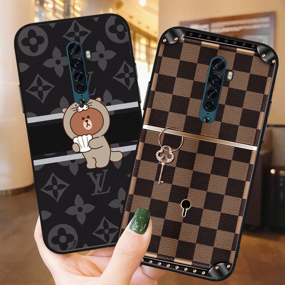 Ốp lưng điện thoại oppo reno 2 / oppo reno 2f thương hiệu LV louis vuit ton in vân da
