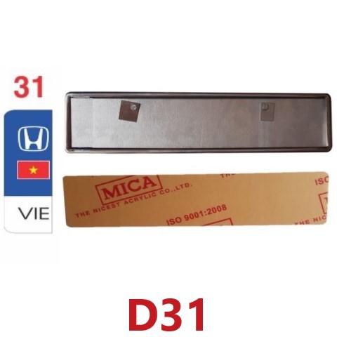 KHUNG BIỂN SỐ DÀI BẰNG INOX  CÓ NHIỀU MẪU CỜ DÀNH CHO XE Ô TÔ MẪU 11-31