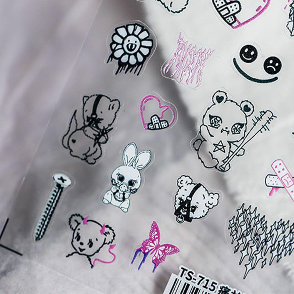 OCEANMAP Miếng Dán Trang Trí Móng Tay Hình Dơi Phong Cách Nhật Bản