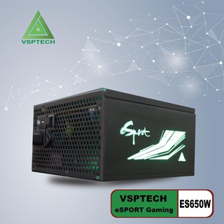 Nguồn VSP ES650W eSPORT Gaming (Nguồn 650W Chuẩn 80 Plus Bronze LED RGB SYNC) .