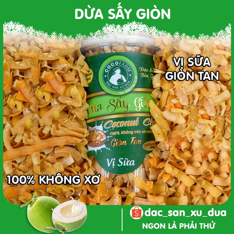 Dừa sấy giòn cáo cấp vị Sữa Cocofarm 200g - Đặc sản xứ dừa Việt Nam