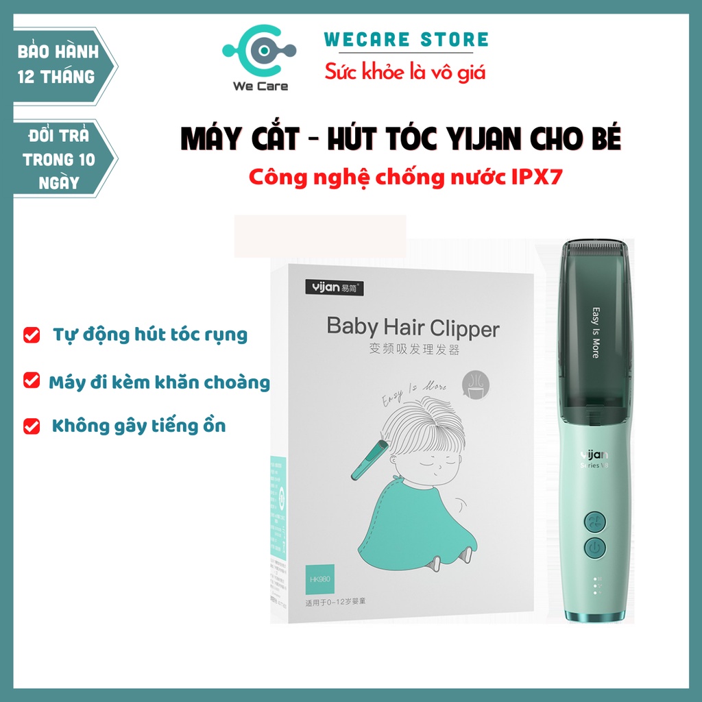 [CHÍNH HÃNG] Tông Đơ Cắt Tóc Kèm Hút Tóc Kèm Khẳn Choàng, Máy Cắt Tóc Chống Nước, Giảm Tiếng Ồn,Bảo Hành 12 Tháng