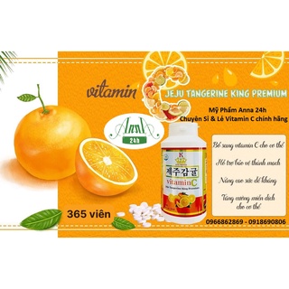 Viên ngậm Vitamin C cao cấp mẫu mới nhất 2021 Jeju Tangerine King Premium 365 viên Hàn Quốc 510g