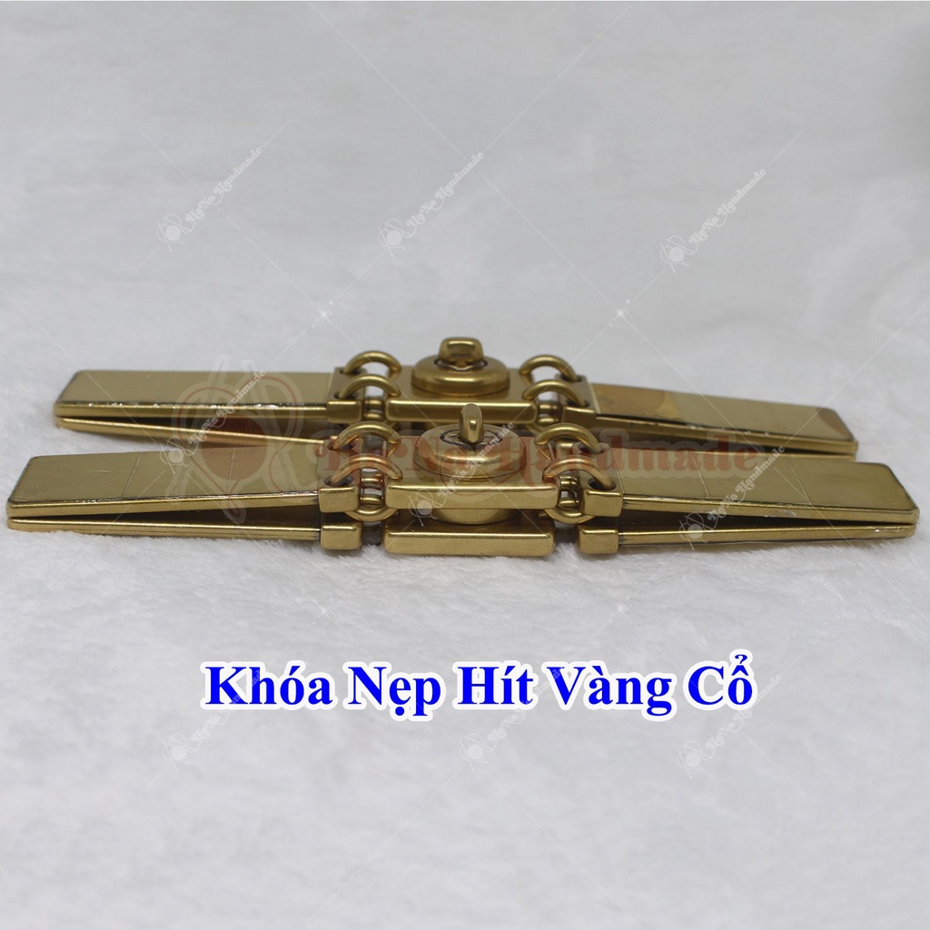 Khoá nẹp xoay nam châm vàng cổ 60k/cái