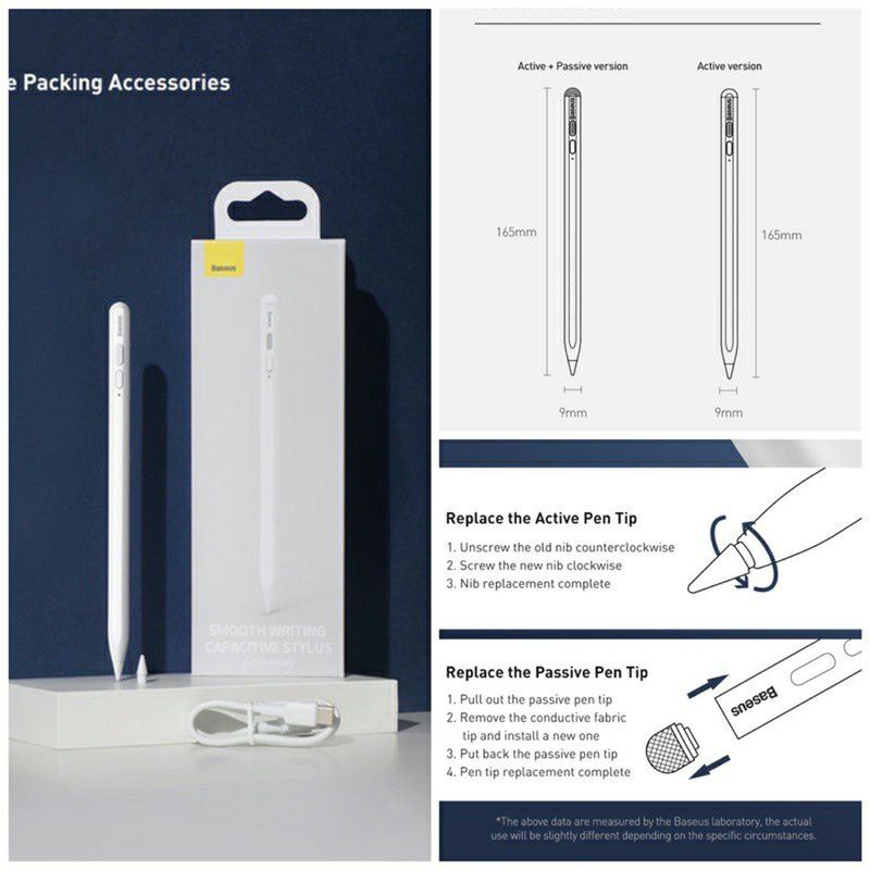 Ảnh Thật Bút cảm ứng Baseus dành cho máy tính bảng dành cho Apple iPad Pro11 12.9 2020 Air Mini 5 Bút chống lem cho iPad