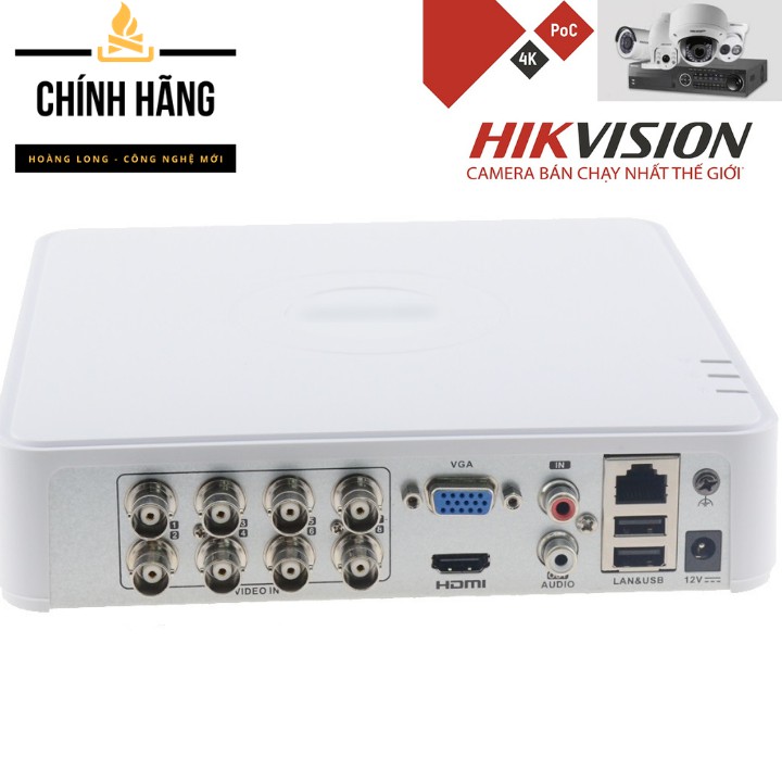 (Bảo hành 2 năm) Đầu ghi 8 kênh Turbo HD 3.0 Hikvision DS-7108HGHI-F1/N Vỏ Nhựa - phiên bản mới nhất 2020