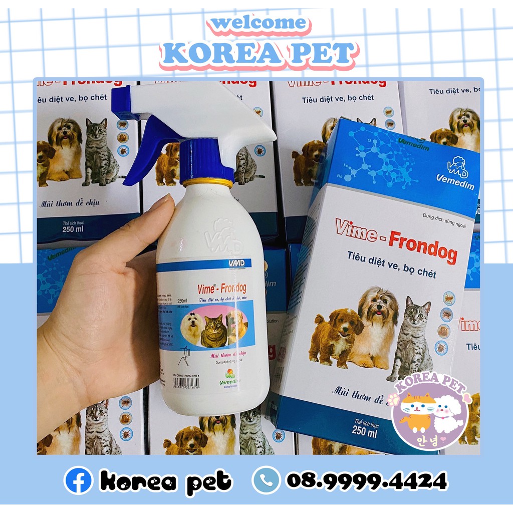 THUỐC XỊT DIỆT VE BỌ CHÉT TRÊN CHÓ MÈO VIME FRONDOG