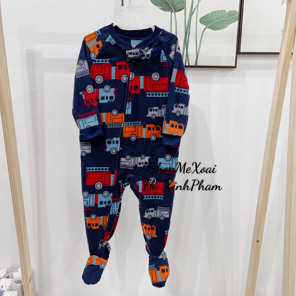 [Size 18M,24M] Bodysleep suit Nỉ, body ngủ cho bé Hiệu Carter họa tiết oto