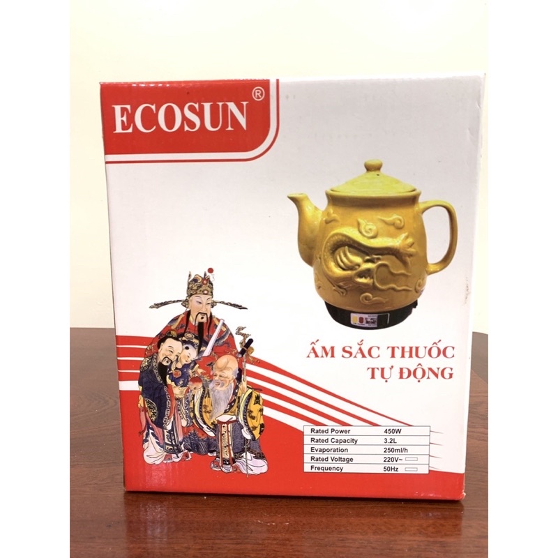 (Hàng chính hãng - 7 ngày Lỗi vỡ đổi mới) Ấm sắc thuốc bắc Ecosun 3.2L | 4.5L cao cấp [ Bảo hành 12 tháng ]