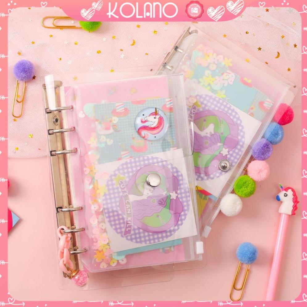 Sổ còng binder KOLANO sổ tay ghi chép A6 tự thiết kế tặng kèm 13 món phụ kiện trang trí đáng yêu SN-001377