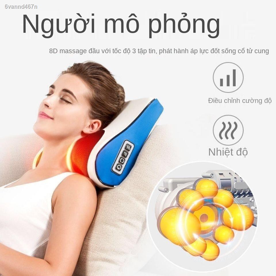 【2021】[Cùng đoạn văn] Máy mát xa cột sống cổ gối massage đa năng gia dụng áo thắt lưng cụ