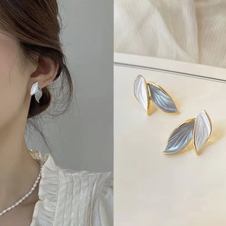 Bông tai mạ bạc 925 hình chiếc lá phong cách retro Hàn Quốc thời trang cho nữ