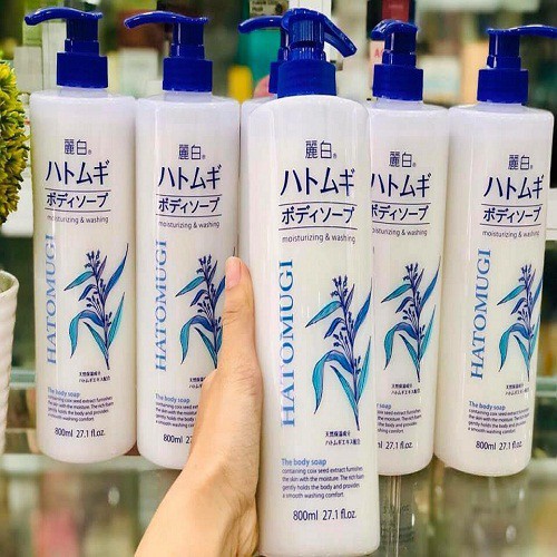 Sữa tắm dưỡng ẩm tinh chất Hạt Ý Dĩ Reihaku Hatomugi Body Soap nhập khẩu chính hãng từ Nhật Bản 800ml