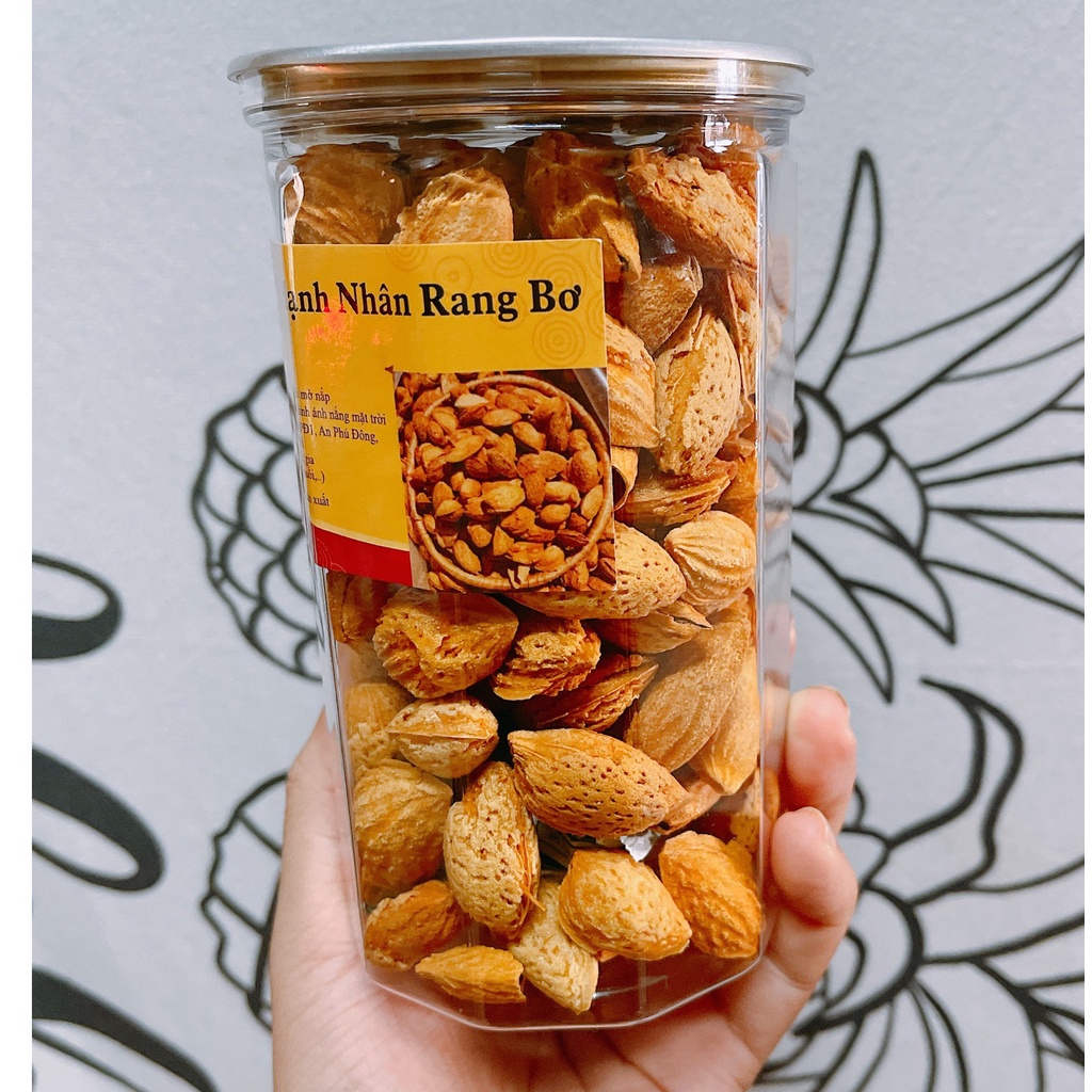 Hạnh Nhân Rang Bơ, Hàng Nhập Mỹ, lon pet 350g Mami Food