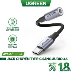 Cáp USB Type C ra 3.5mm dài 10cm có chip DAC Ugreen 80154