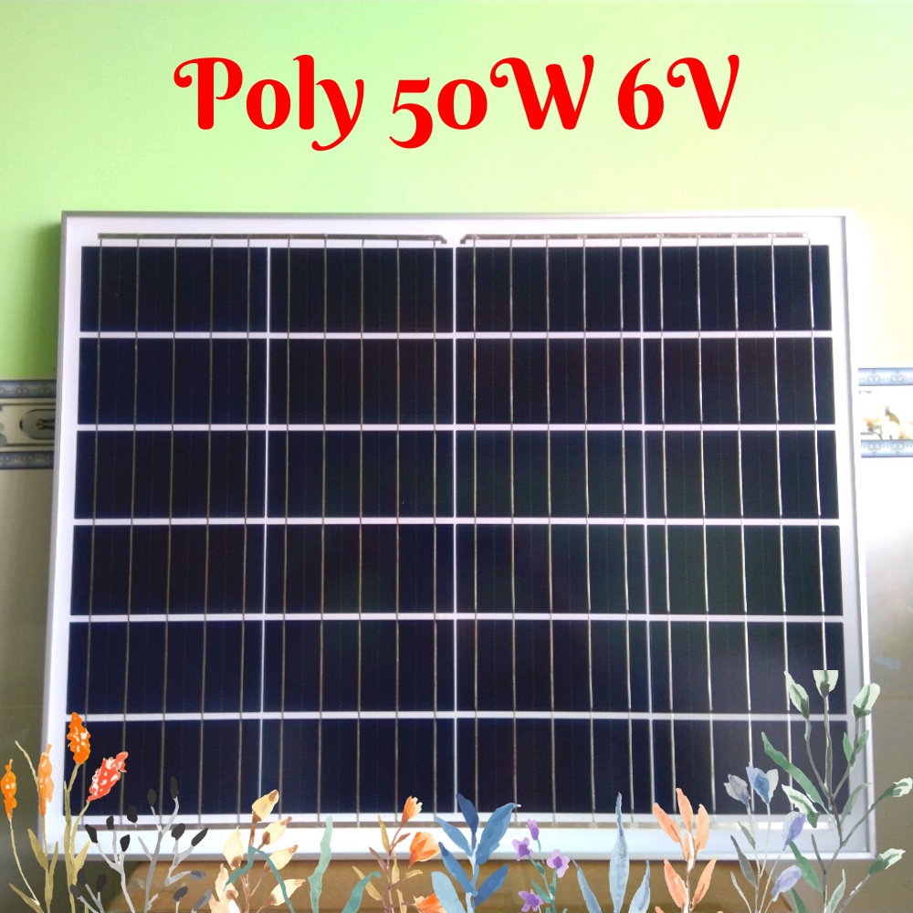 💥25W 30W 35W 50W - 6V💥 Tấm pin năng lượng mặt trời 25W 30W 35W 50W 6V poly khung nhôm, tặng kèm giá đỡ