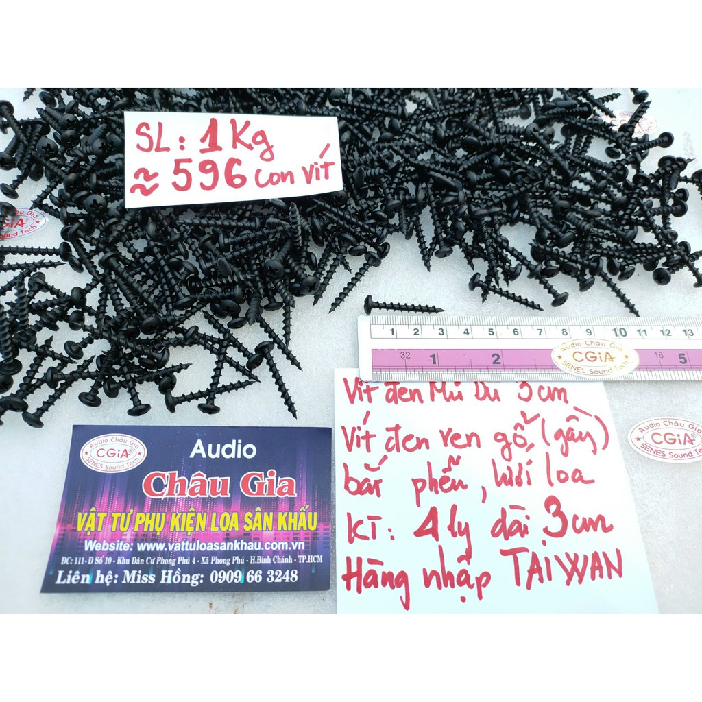 Vít dù đen 3cm 1kg Audio Châu Gia