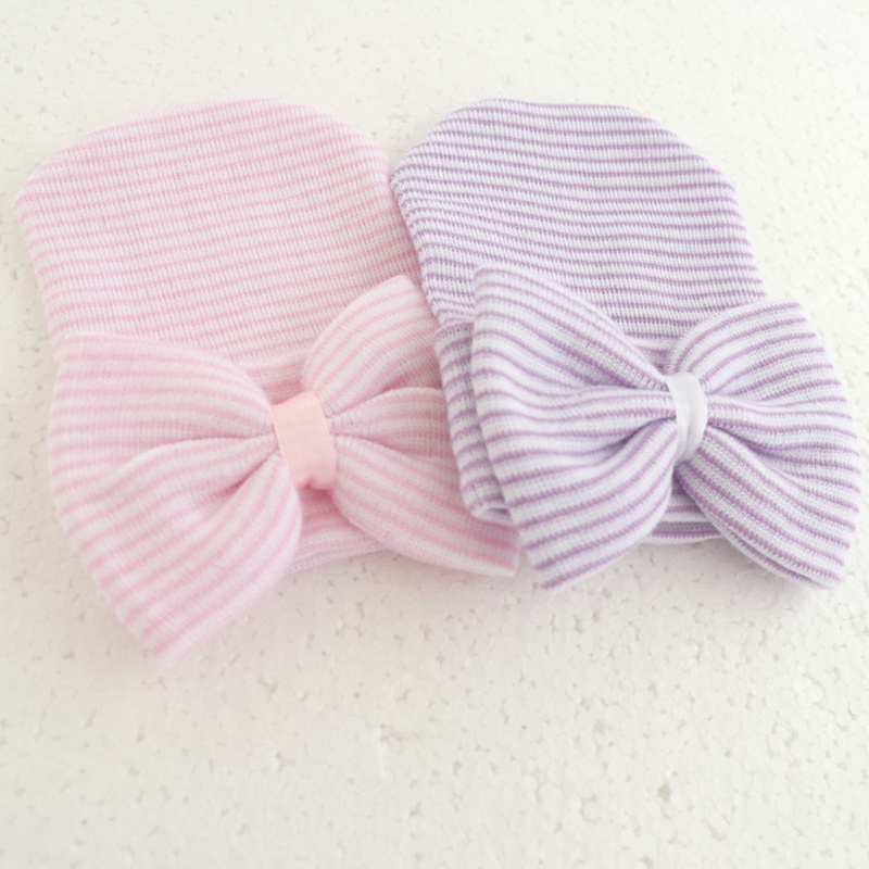 Bộ Găng Tay + Mũ + Găng Tay + Găng Tay Cotton Mềm Chống Xước Đính Nơ Xinh Xắn Cho Bé Sơ Sinh 0-1 Tuổi