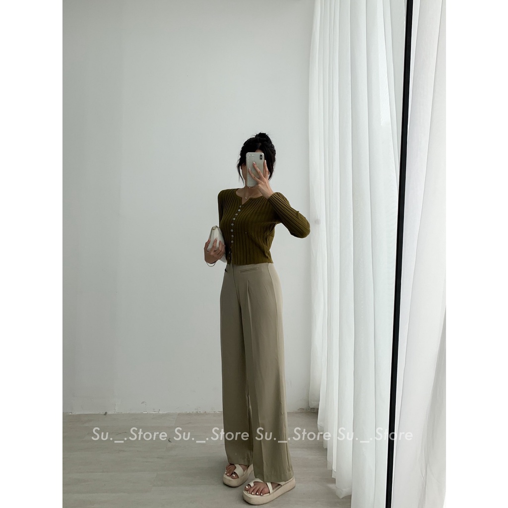 Quần culottes vải cúc lệch 2 túi trước giả Q439 SUSTORE