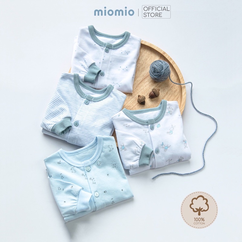 Combo 4 Áo Tay Dài Sơ Sinh MIOMIO Cho Bé Trai, Bé Gái , Vải Cotton
