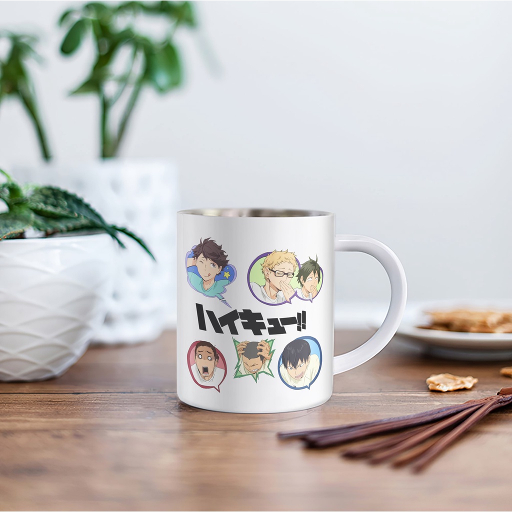 Cốc Haikyuu!! cách nhiệt gọn nhẹ chống rơi vỡ (lõi inox)