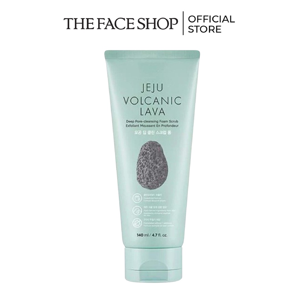 Sữa Rửa Mặt Hạt Siêu Mịn Thanh Lọc Lỗ Chân Lông Thefaceshop Jeju Volcanic Lava Deep Pore Cleansing Foam Scrub 140Ml